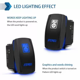 711202596085 FABOOD Stereo Rocker Switch Laser Led Light #3