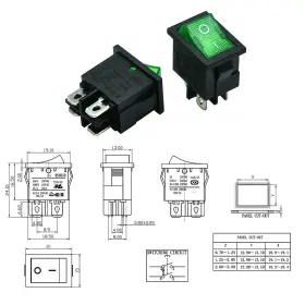 778957665183 FILSHU Light Snap Rocker Switchdpst Power Toggle #3