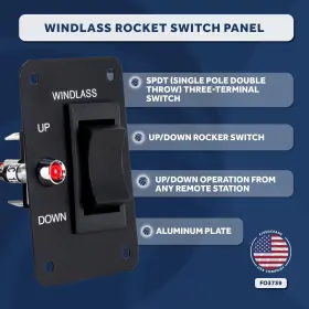 703158008064 FIVE OCEANS Boat Anchor Windlass Rocker Switch #2