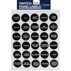 747565985181 FIVE OCEANS Boat Switch Panel Labels Marine Dash