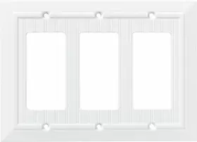 W35274-PW-C FRANKLIN BRASS Classic Beadboard Triple Rocker