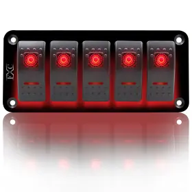 711202595033 FXC Boat Switch Panel Waterproof Gang Rocker Led
