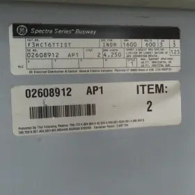 F3HC16SLI10 GE Copper Busway Duct Tap Box #2
