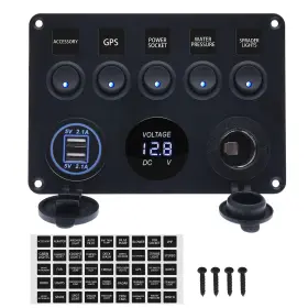 602318077264 GELOO Gang Marine Switch Panel Waterproof Boat