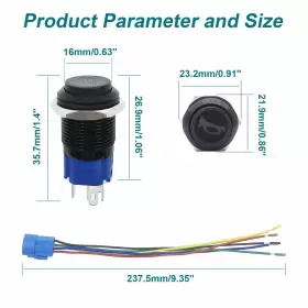 614158508808 GEPHYNM Horn Momentary Push Switch Car #2