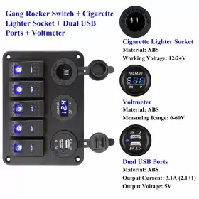 GPCT2420 GLOBAL PHOENIX Gang Marine Panel Switch Digital #3