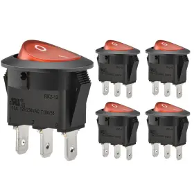 670534174302 HESCHEN Round Rocker Switch Spst Terminals Vde