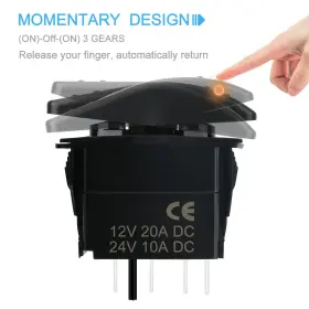 HOKAAER-QB02 HOKAAER Momentary Rocker Switch Toggle #3