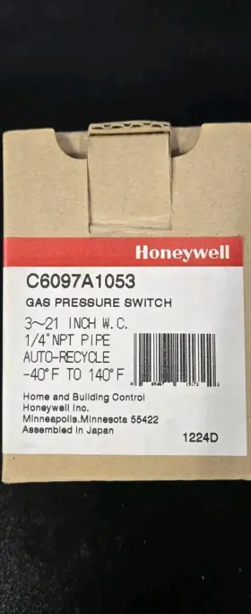 C6097A1053 HONEYWELL Pressure Switch Illinois