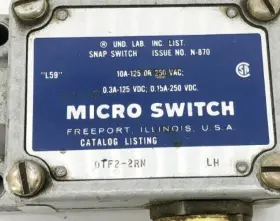 DTF2-2RN HONEYWELL MICROSWITCH Micro Switch Limit #3