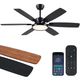 B0FC2FF753 HOUNBERI Ceiling Fan Light Remote Bedr