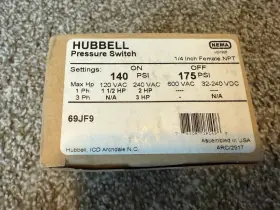 69JF9 HUBBELL Pressure Switch Fnpt