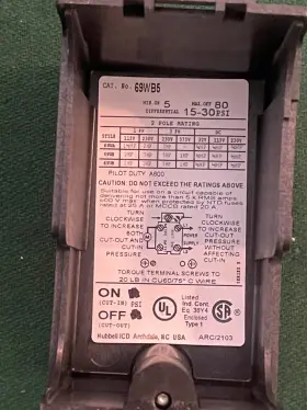 69WB5 HUBBELL Pressure Switch