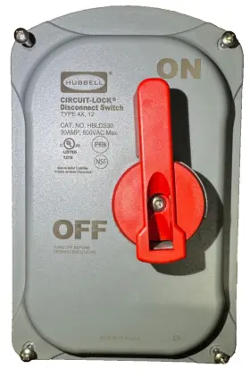 783585763002 HUBBELL Enclosed Disconnect Switch Lever