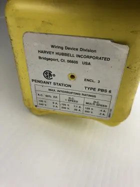 PBS6 HUBBELL Pendant Pushbutton Station #2