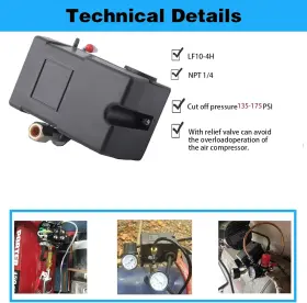 AIR007 HUIVLEI Pressure Switch Air Compressor Port Amp #3