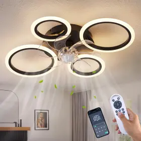 HXT-FSD17 HUIXUTE Geometric Ceiling Fan Lights Remote Control