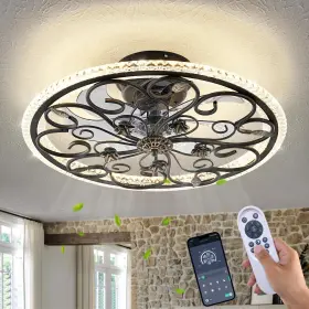 HXT-FSD43 HUIXUTE Caged Ceiling Fan Lights Remote Control