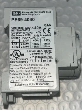 PE69-4040 IMO Ac Enclosed Disconnect Switch Inside