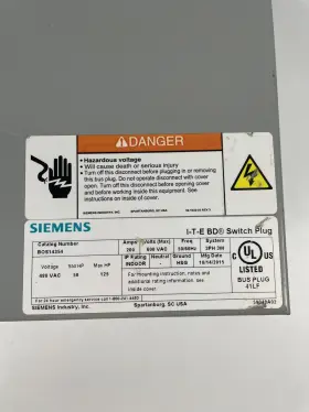 14354 ITE SIEMENS Volt Wire Fusible Bd Switch Bus Plug Amp #2