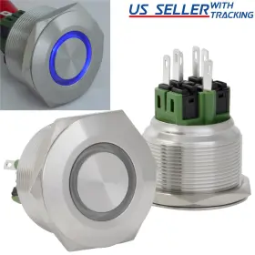 LTCH-K8-BLU JACOBSPARTS Steel Momentary Push Switch Led