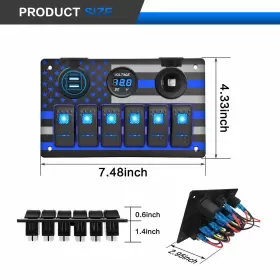 699999566477 JAMGOER Gang Rocker Switch Panel American Flag #3