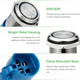 735279653427 JANDECCN Pack Push Switch Led Indicator Light #3