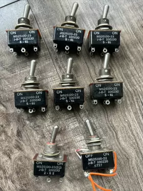 MS25100-23 JBT Toggle Switch Double Pole Throw Nos