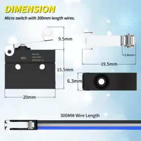 751717591540 JOINFWORLD Micro Limit Switch Lever Waterproof #2