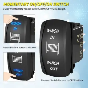 DR-A11L27GBL JOINFWORLD Winch Switch Momentary Pin Rocke #3