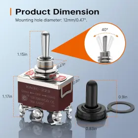 KN3C-223A JOINFWORLD Momentary Toggle Switch Pin Amp #2
