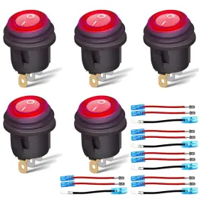 XYKG-03-R KEING Pack Spst Pin Waterproof Round Rocker Toggle