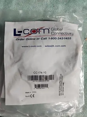 CC174-10 L-COM Coaxial Cable Bnc Plug Straight Rg