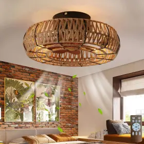 FAN-2022-MS LETMAREY Caged Ceiling Fans Lights Remote Boho