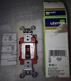 078477241158 LEVITON Volt Toggle Pilot Light Switch Amp