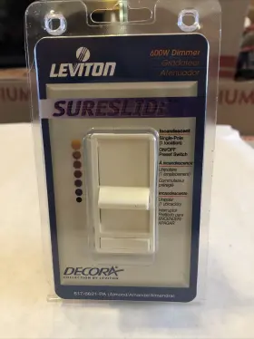 617-6621-PA LEVITON Single Pole Sureslide Incandescent Slide