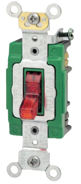 726084569270 LEVITON Double Pole Pilot Light Toggle Switch