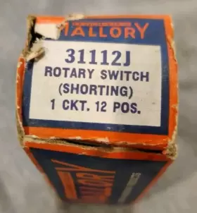 31112J MALLORY Rotary Switch Shorting Ckt Pos Nos
