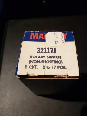 32117J MALLORY Shorting Rotary Switch Position #2