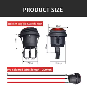 691198367633 MANKK Waterproof Rocker Switch Round Toggle Spst #2