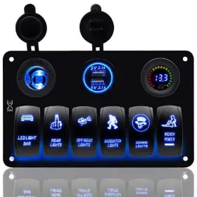 H844340 MASO Gang Toggle Switch Panel Waterproof Dual Usb