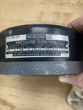 DA-31-153 MERCOID CONTROL Bourdon Tube Mercury Pressure Ac #2