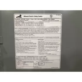 MHF364R MIDWEST Safety Switch Vac Hertz Pole Amp #3