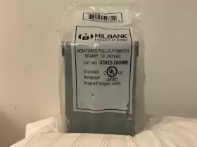 U3822-20GWR MILBANK Vac Fused Pullout Switch Circuit