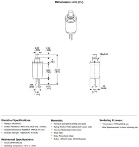 10PA019 MIYAMA Momentary Pushbutton Switch Solder Terminals #2