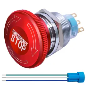 730709042505 MXUTEUK Steel Latching Emergency Push Switch