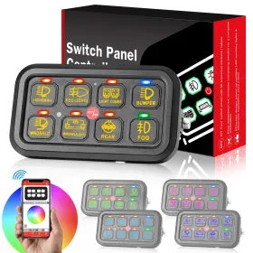 RGB-8 NIKING AUTO Gang Switch Panel Bluetooth Pods Relay Box