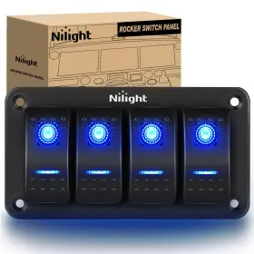 90109D NILIGHT Gang Rocker Switch Panel Toggle Dash Pin
