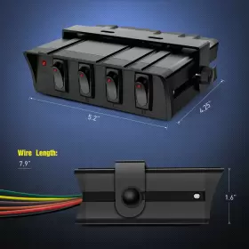 90156A NILIGHT Gang Rocker Switch Box Spst Toggle Panel #3