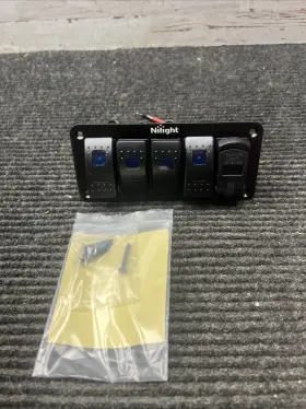 90162E NILIGHT Gang Rocker Switch Panel Charger Voltmeter Amp